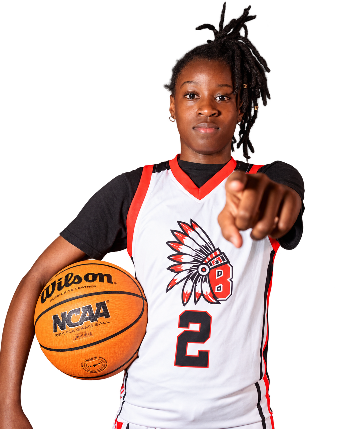 Lady Indians player wearing number 2